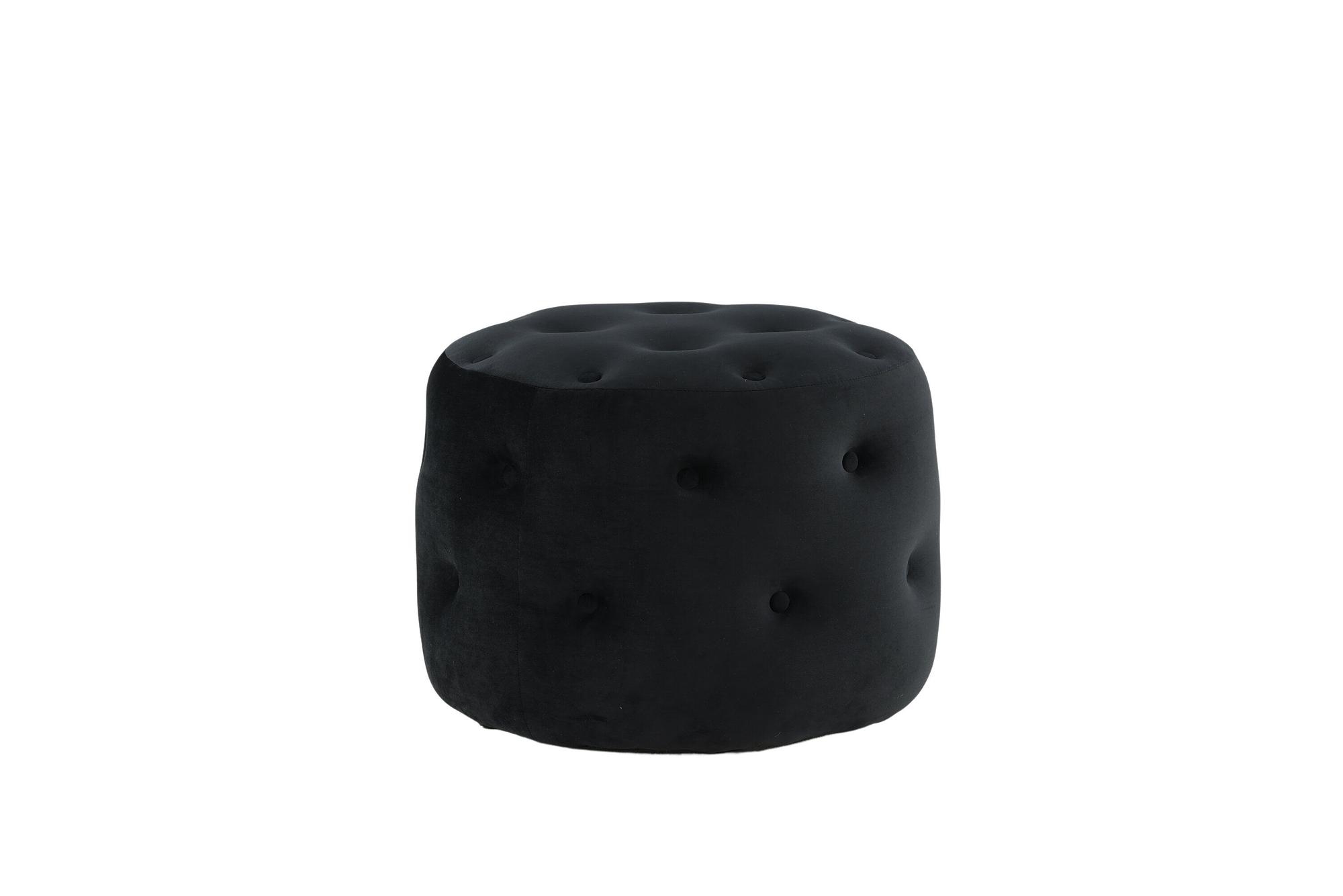 Benjamin Pouf Velvet Black 3
