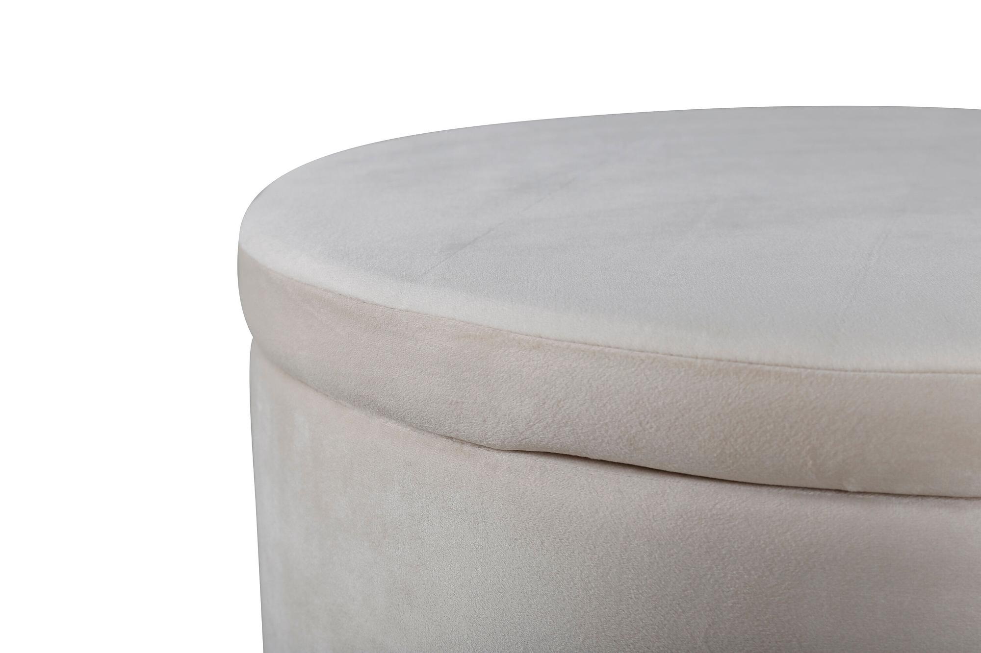 Dunken Pouf Samt Beige  4
