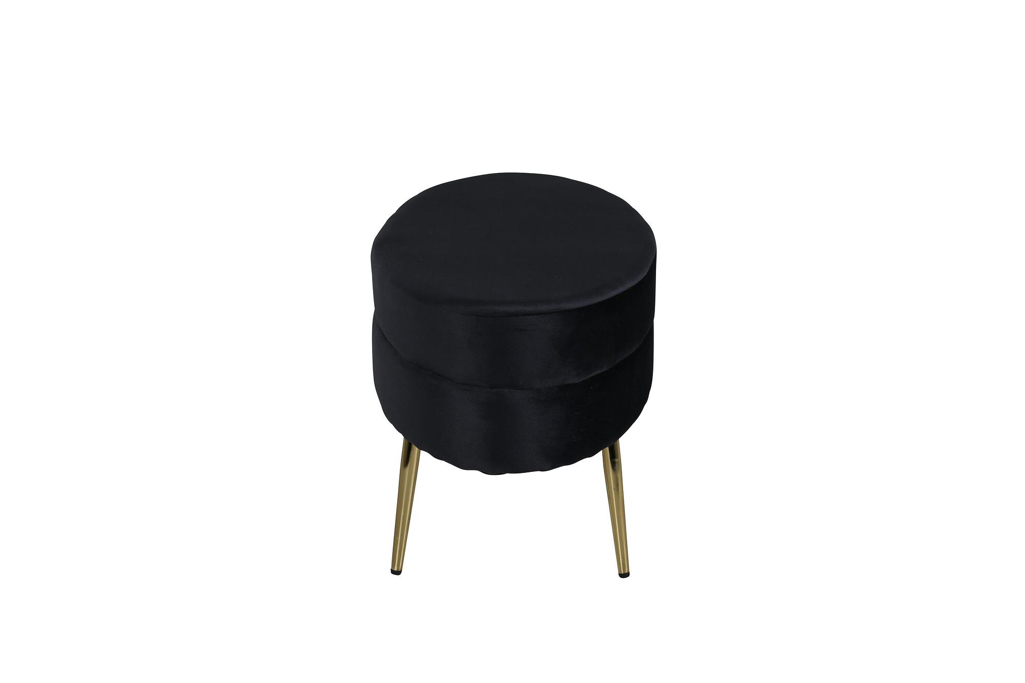 Otto Pouf Brass Velvet Black 2
