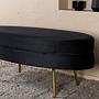 Otto Pouf Messing Samt Schwarzer 7