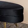 Otto Pouf Messing Samt Schwarzer 8