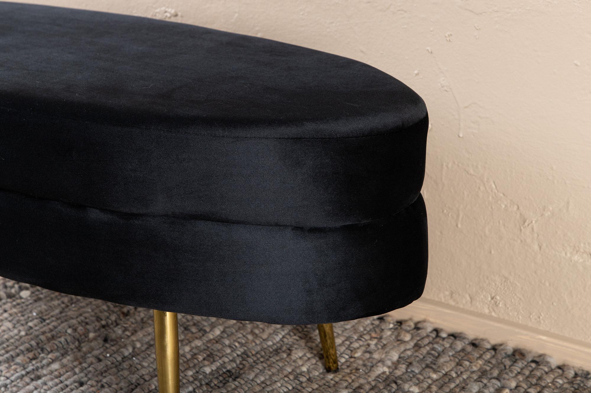 Otto Pouf Brass Velvet Black 8