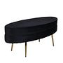 Otto Pouf Messing Samt Schwarzer 1