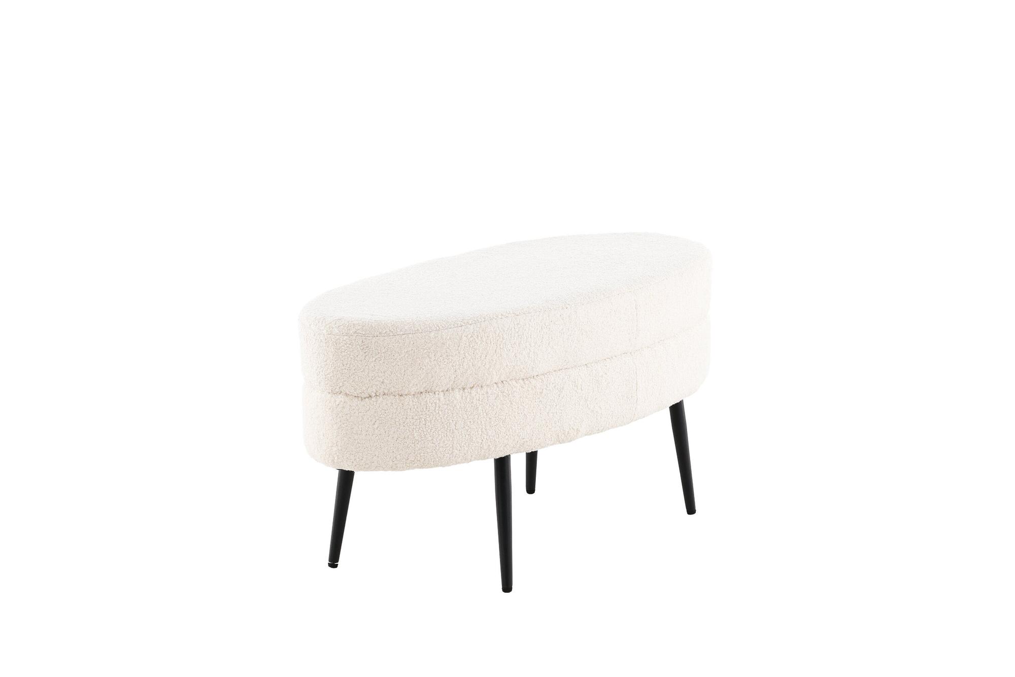 Otto Pouf Black Offwhite Teddy 4