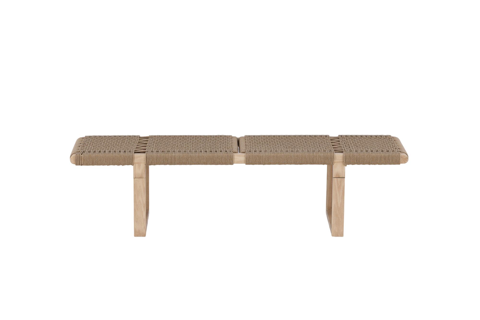 Ängön Bench White stained Rope Light natural 0