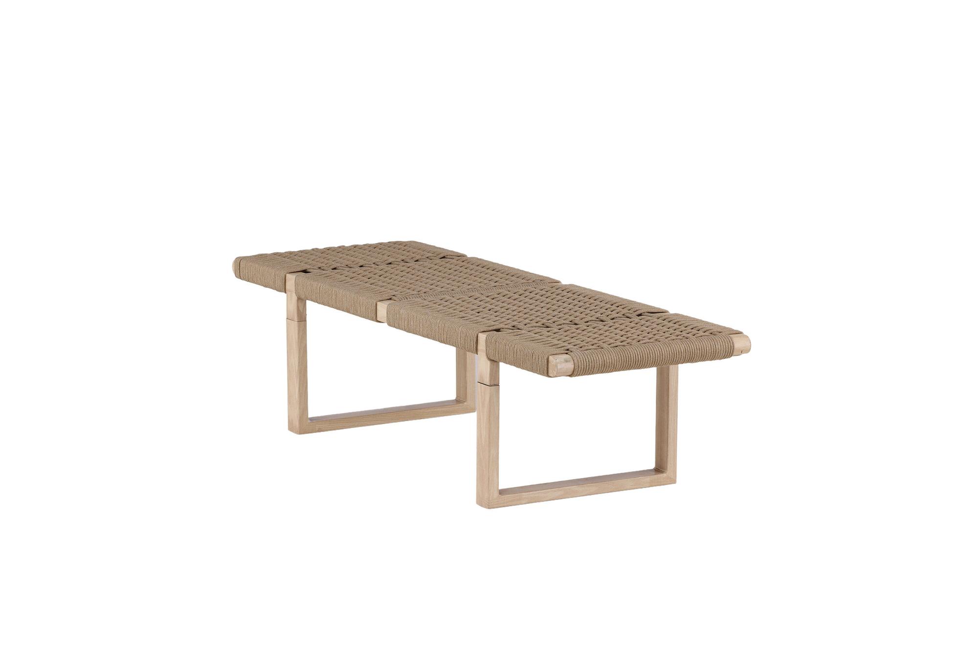 Ängön Bench White stained Rope Light natural 2
