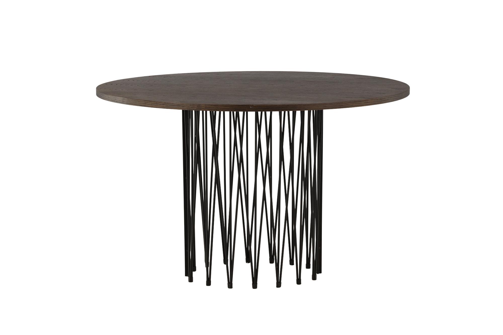 Dining Table Black Mocha Veneer Ø120cm 8