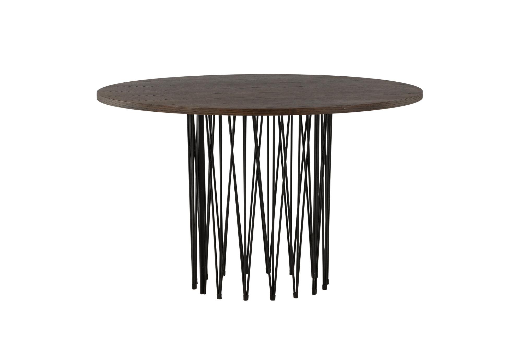 Dining Table Black Mocha Veneer Ø120cm 7