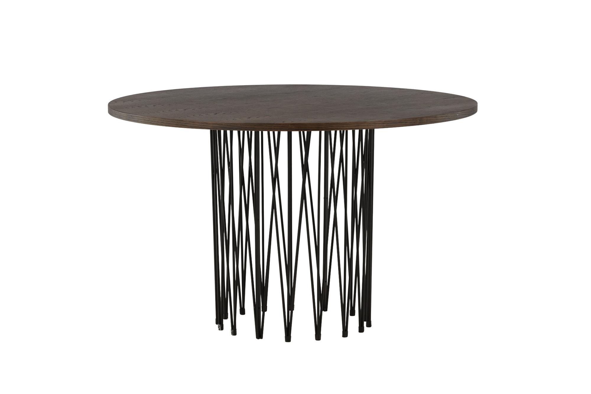 Dining Table Black Mocha Veneer Ø120cm 6