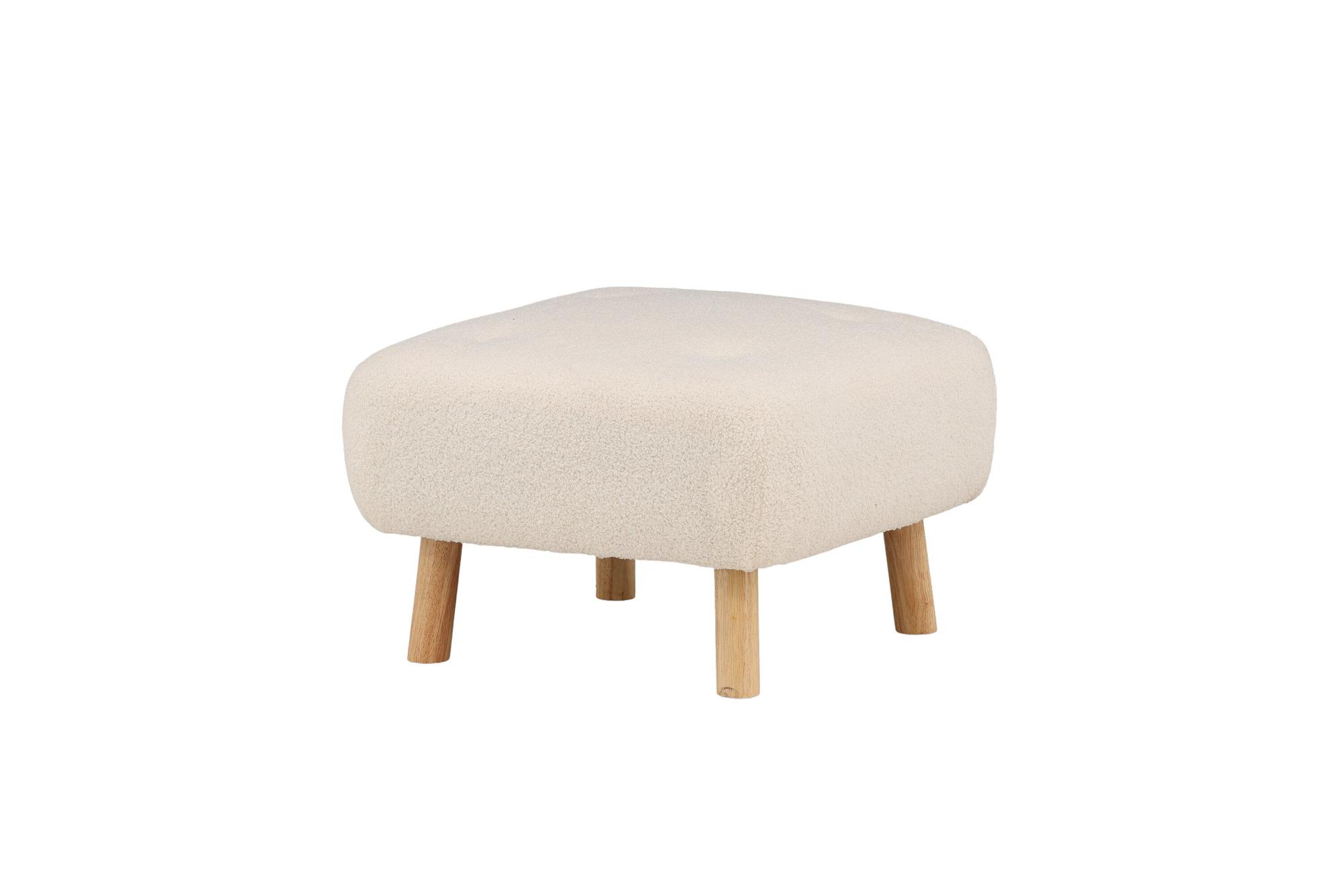 Salina Pouf/Ottoman Bouclé Whitewash/White 4