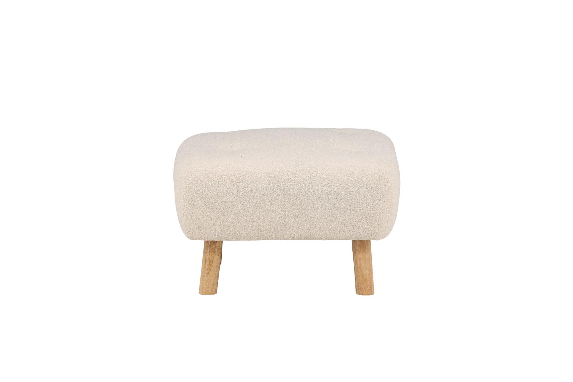 Salina Pouf/Ottoman Bouclé Whitewash/White 0