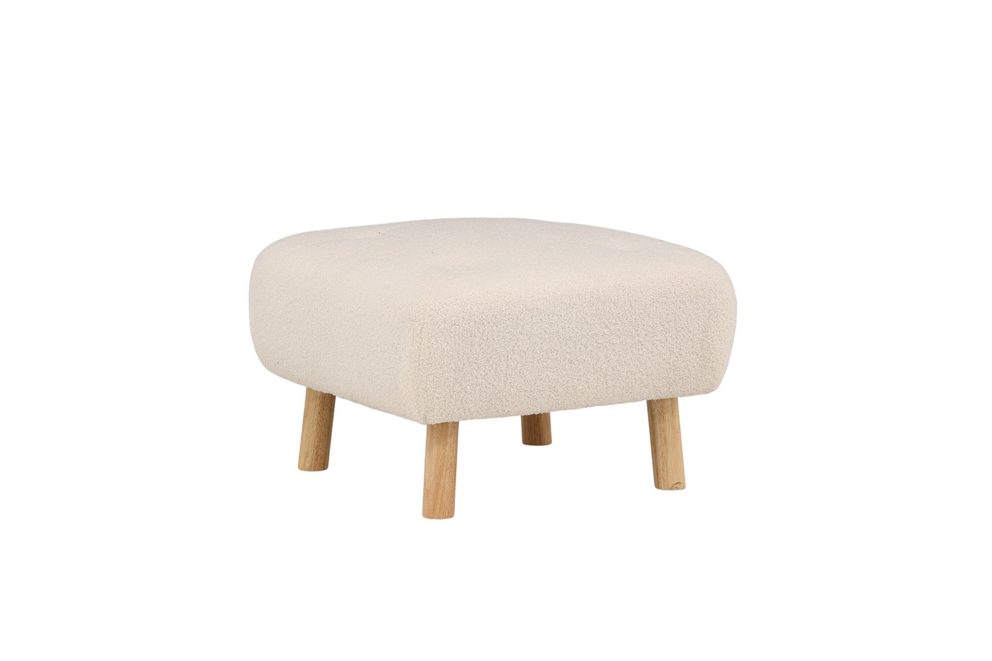 Salina Pouf/Ottoman Bouclé Whitewash/White 2