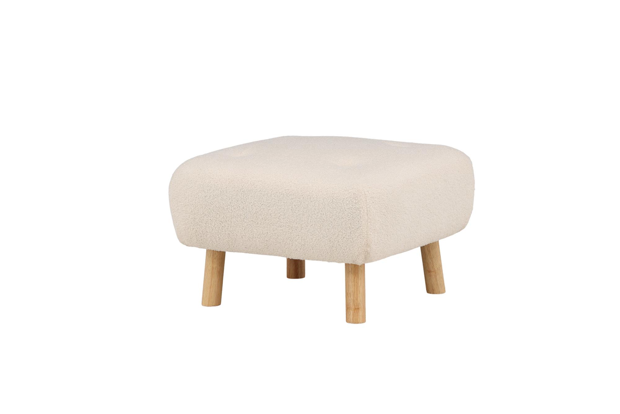 Salina Pouf/Ottoman Bouclé Whitewash/White 7