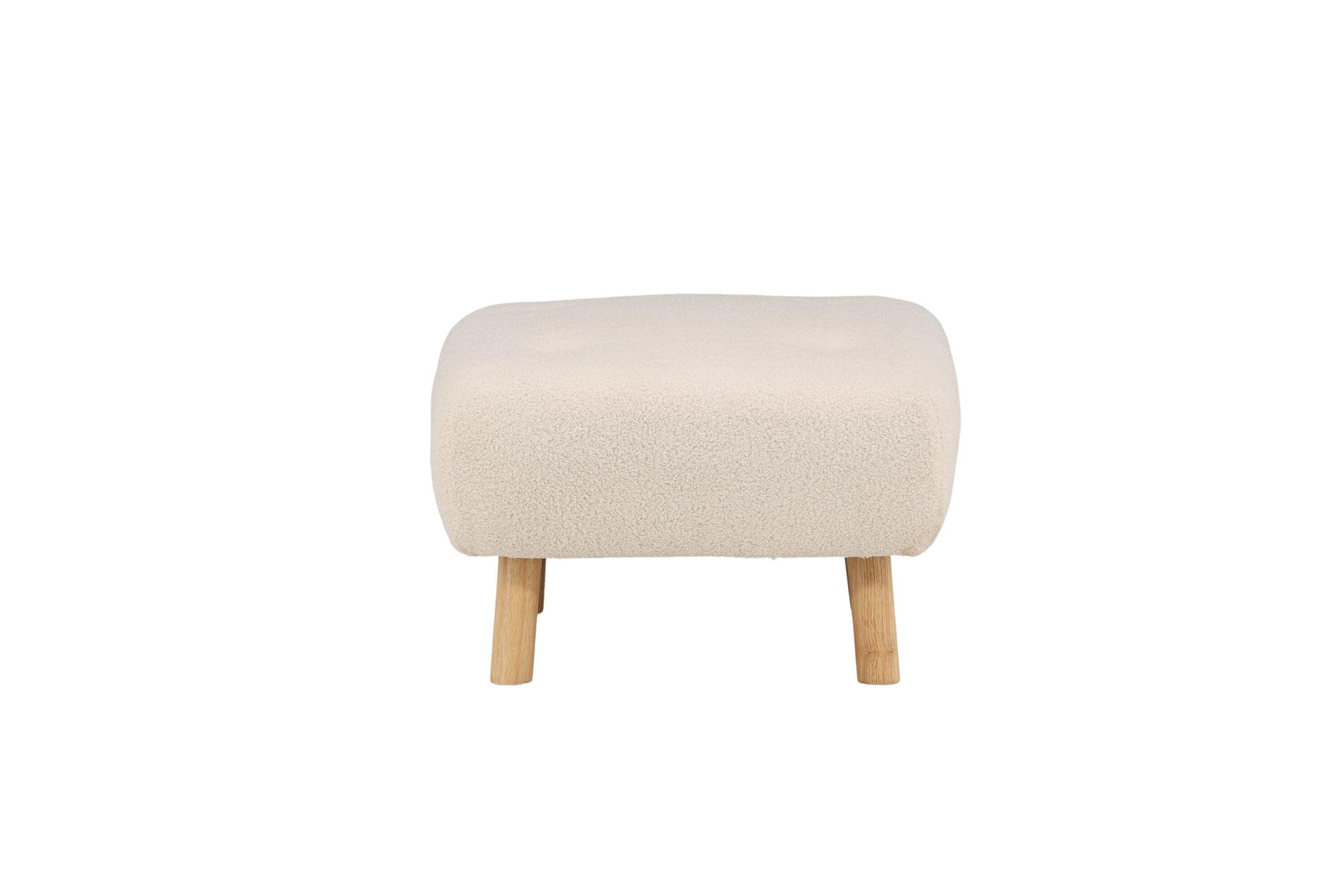 Salina Pouf/Ottoman Bouclé Whitewash/White 6