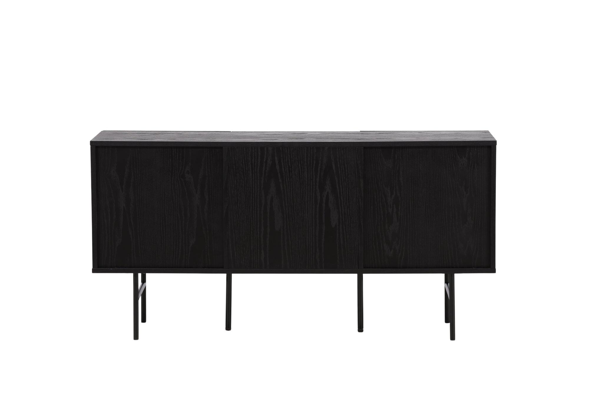 Björkön  Low Cabinet Wood Veneer Black/Oak 6