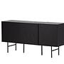 Björkön  Low Cabinet Wood Veneer Black/Oak 7