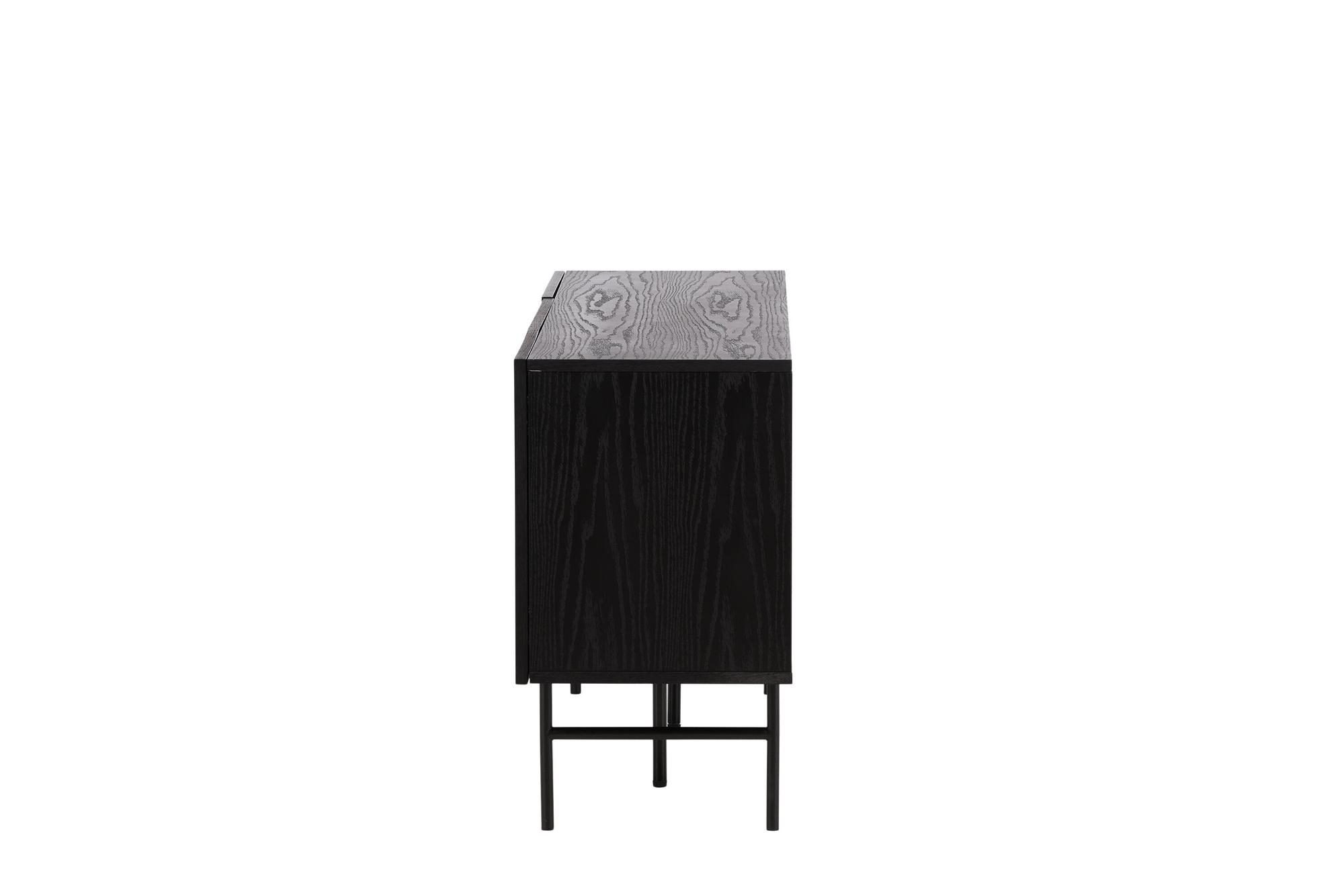 Björkön  Low Cabinet Wood Veneer Black/Oak 3