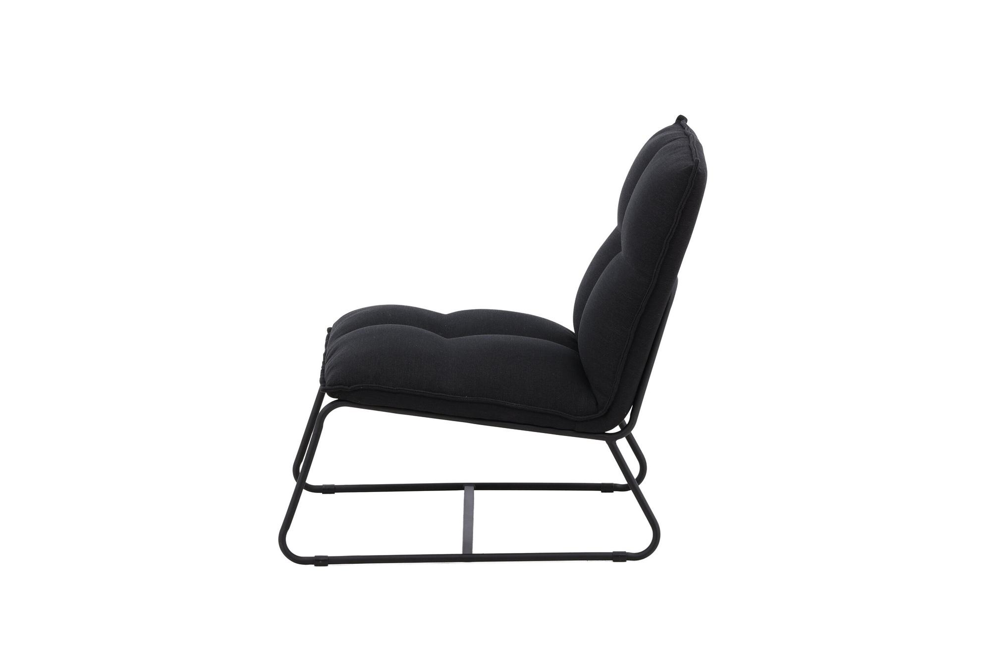 Madison Sessel Leinenstoff Schwarz 3