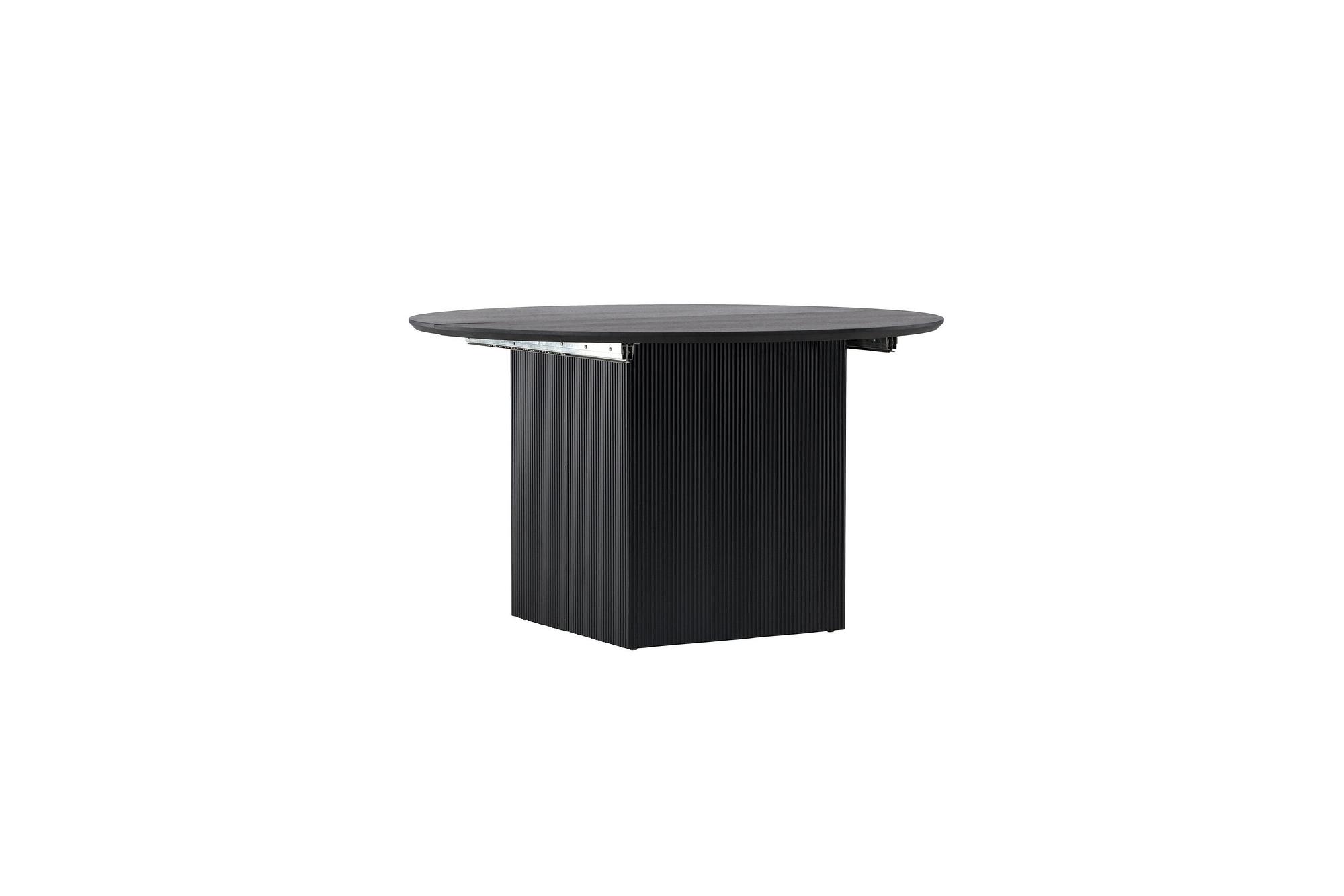 Matilda Dining table extendable MDF Veneer Black ø130/180cm 2