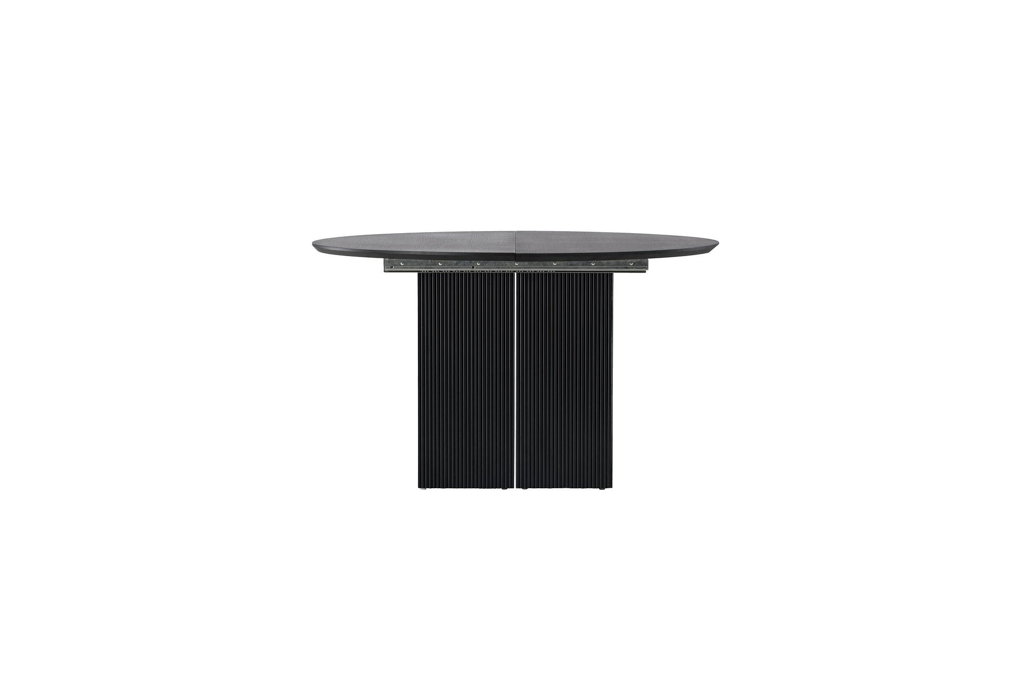 Matilda Dining table extendable MDF Veneer Black ø130/180cm 0