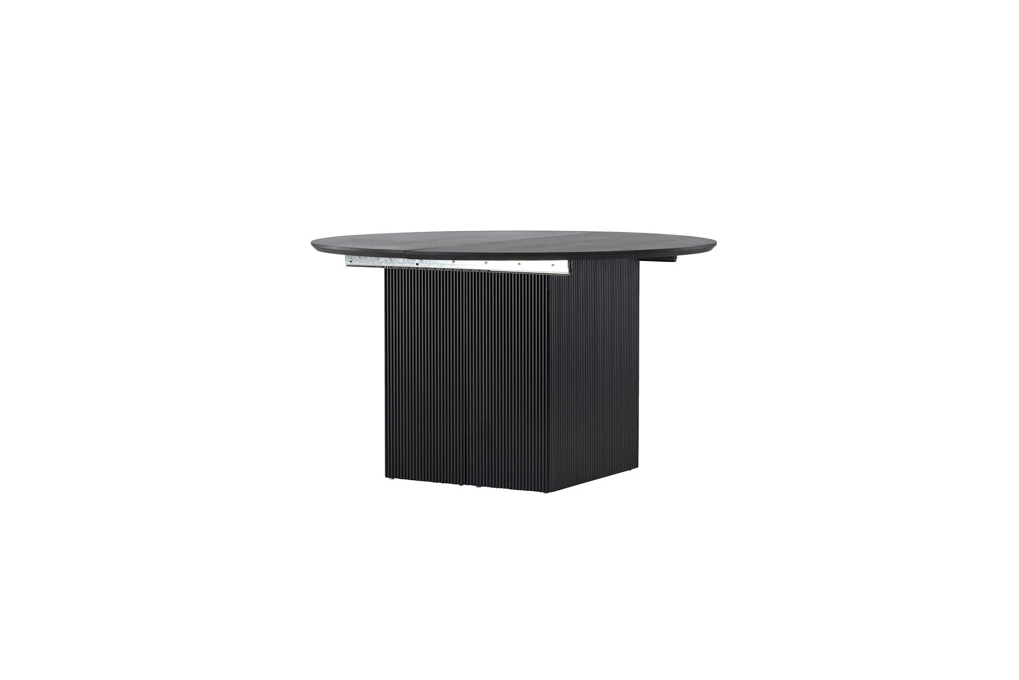 Matilda Dining table extendable MDF Veneer Black ø130/180cm 1