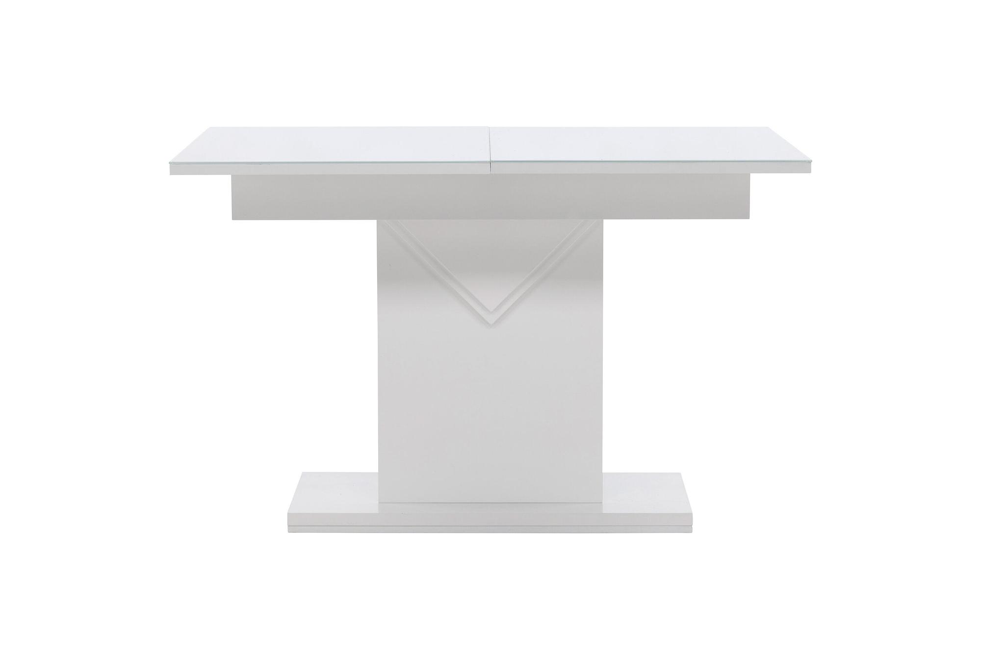 Pluto  Esstisch  MDF/Glas Weiß 120/160×90cm 0