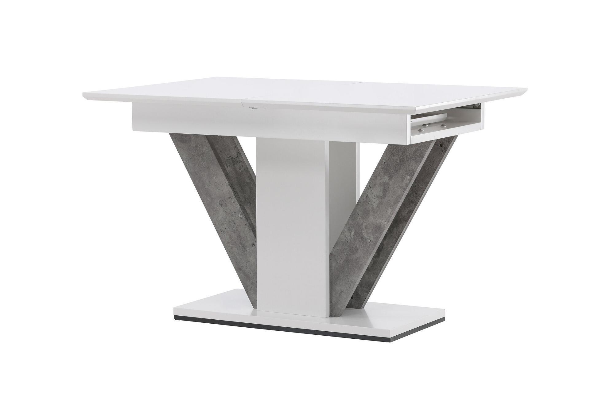 Disa  Dining table  MDF White/Grey 120/160×80 7