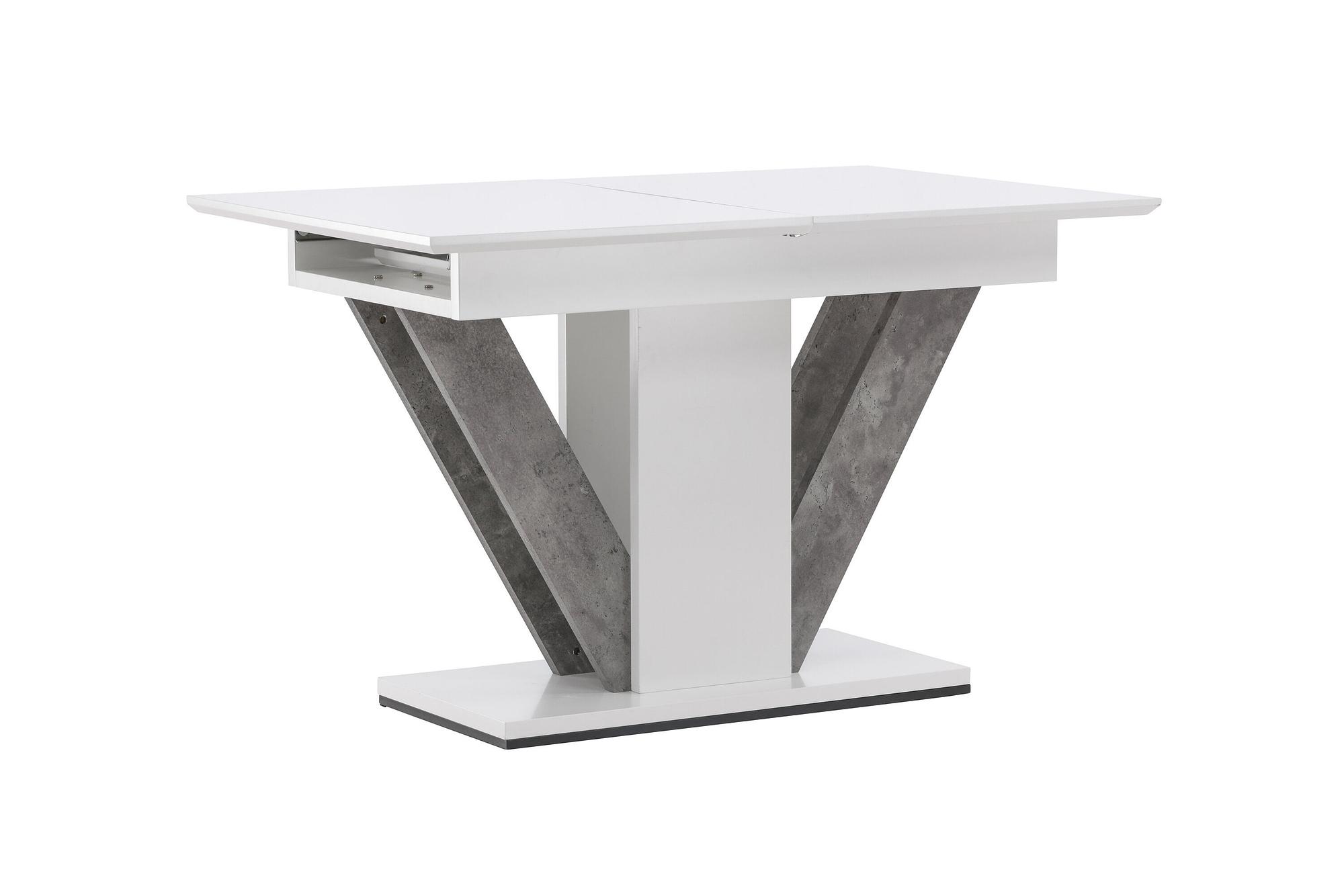 Disa  Dining table  MDF White/Grey 120/160×80 5