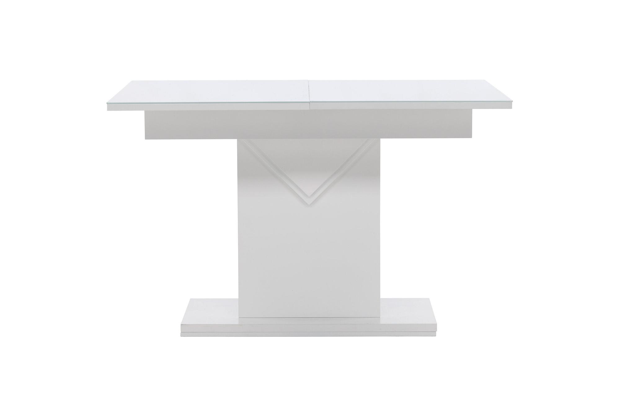 Pluto  Esstisch  MDF/Glas Weiß 120/160×90cm 6