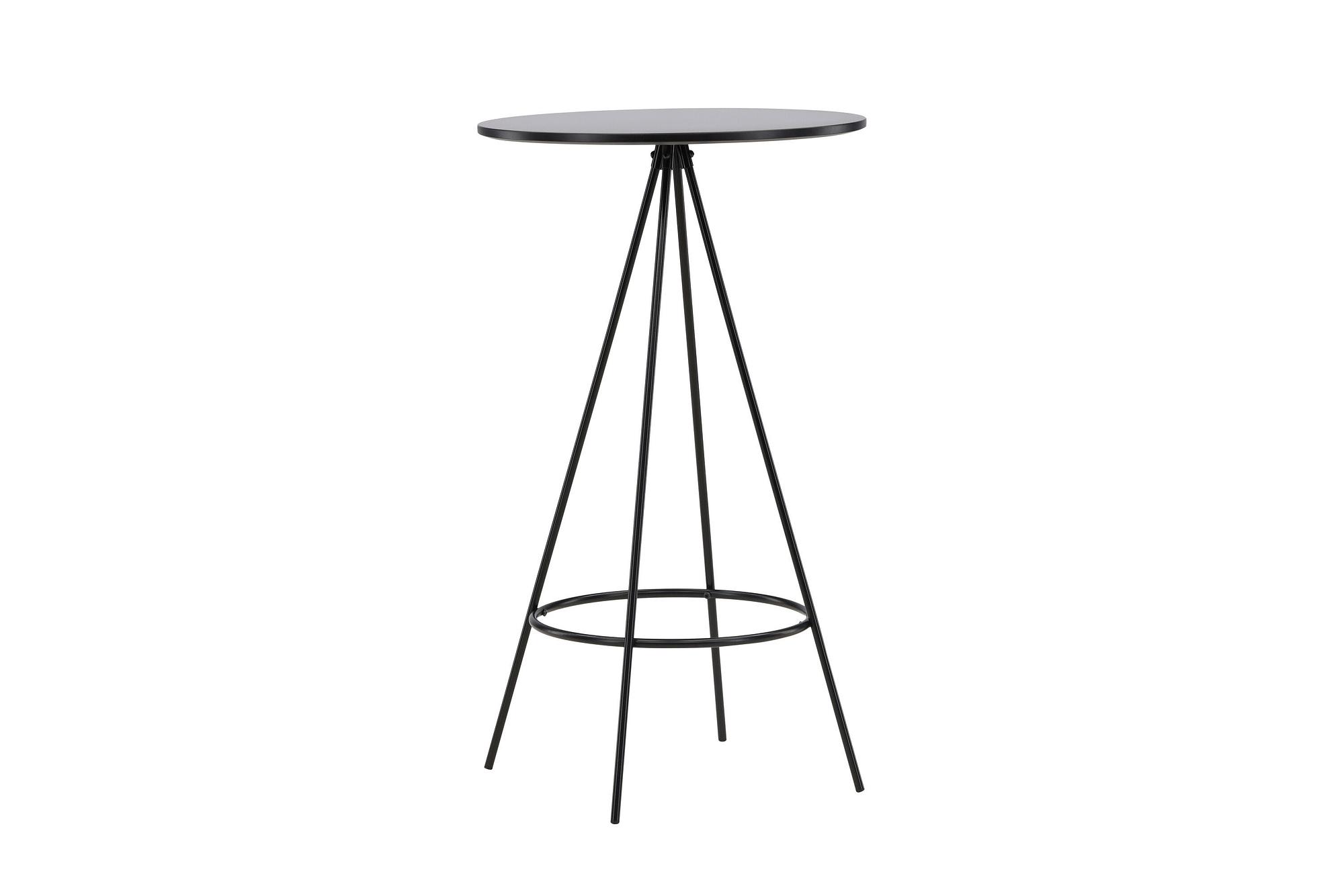Bistro Bar table MDF Veneer Black Ø60cm 5