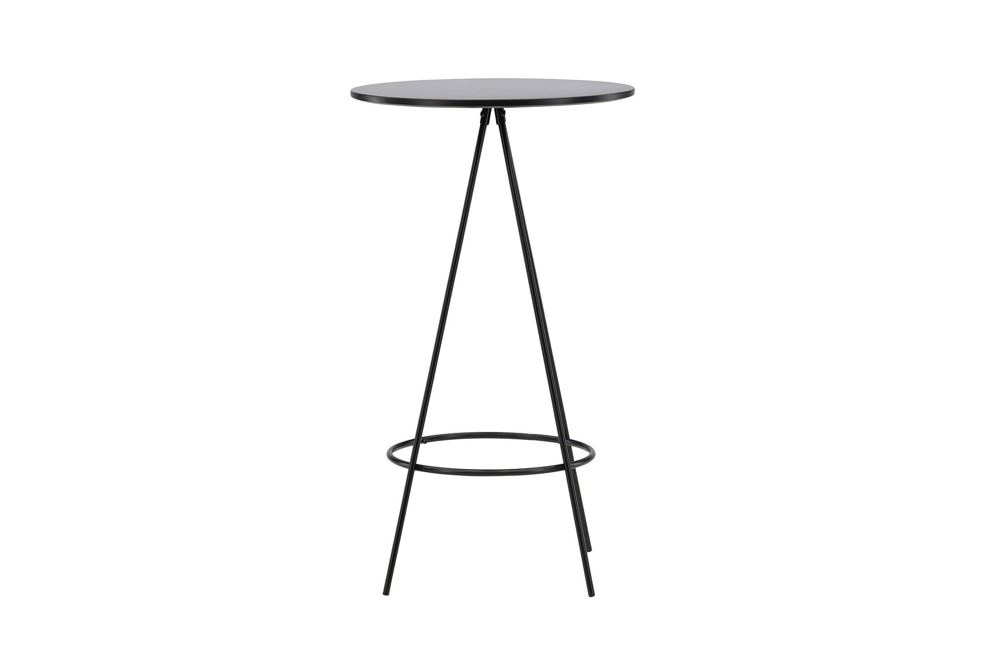 Bistro Bar table MDF Veneer Black Ø60cm 3