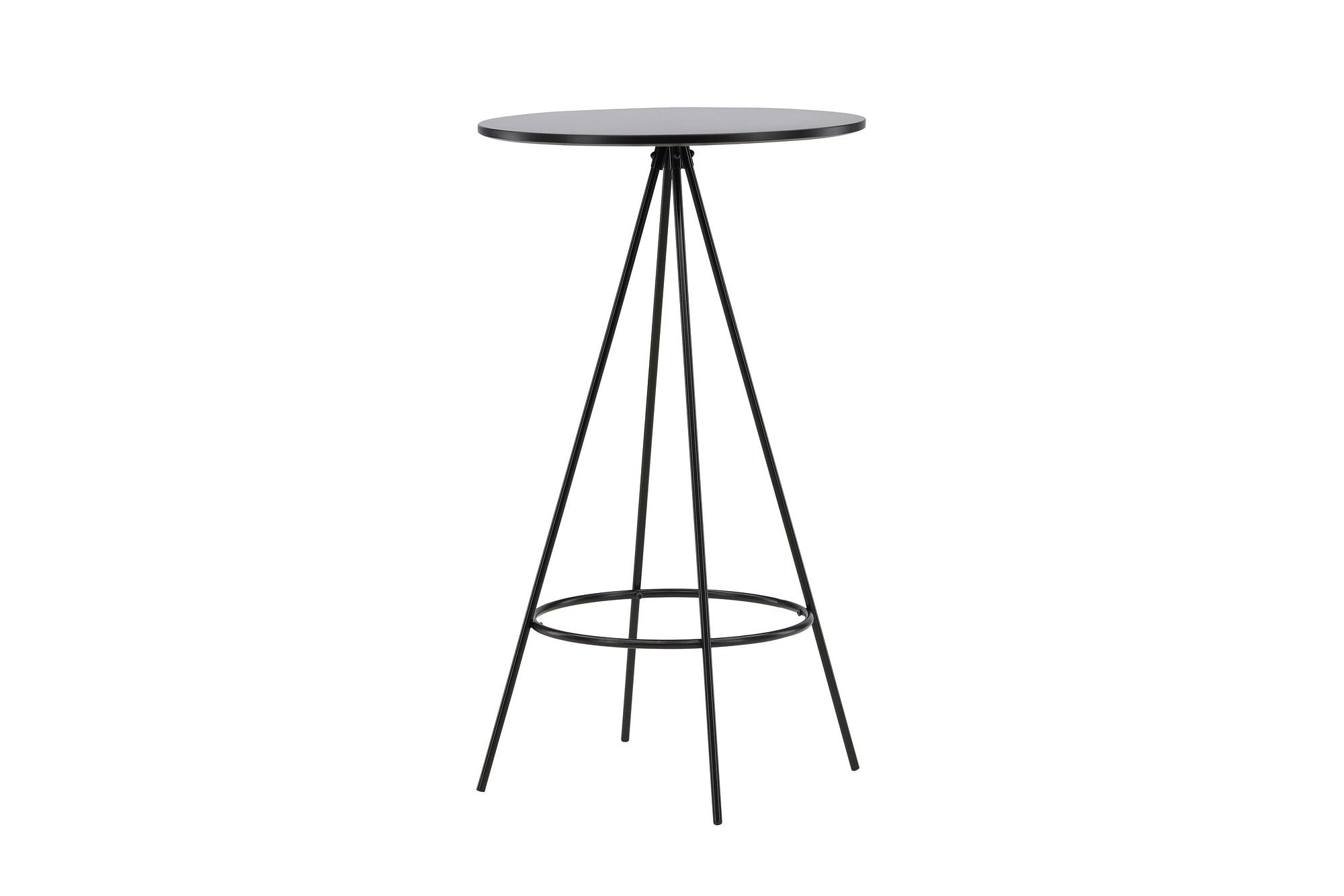 Bistro Bar table MDF Veneer Black Ø60cm 4
