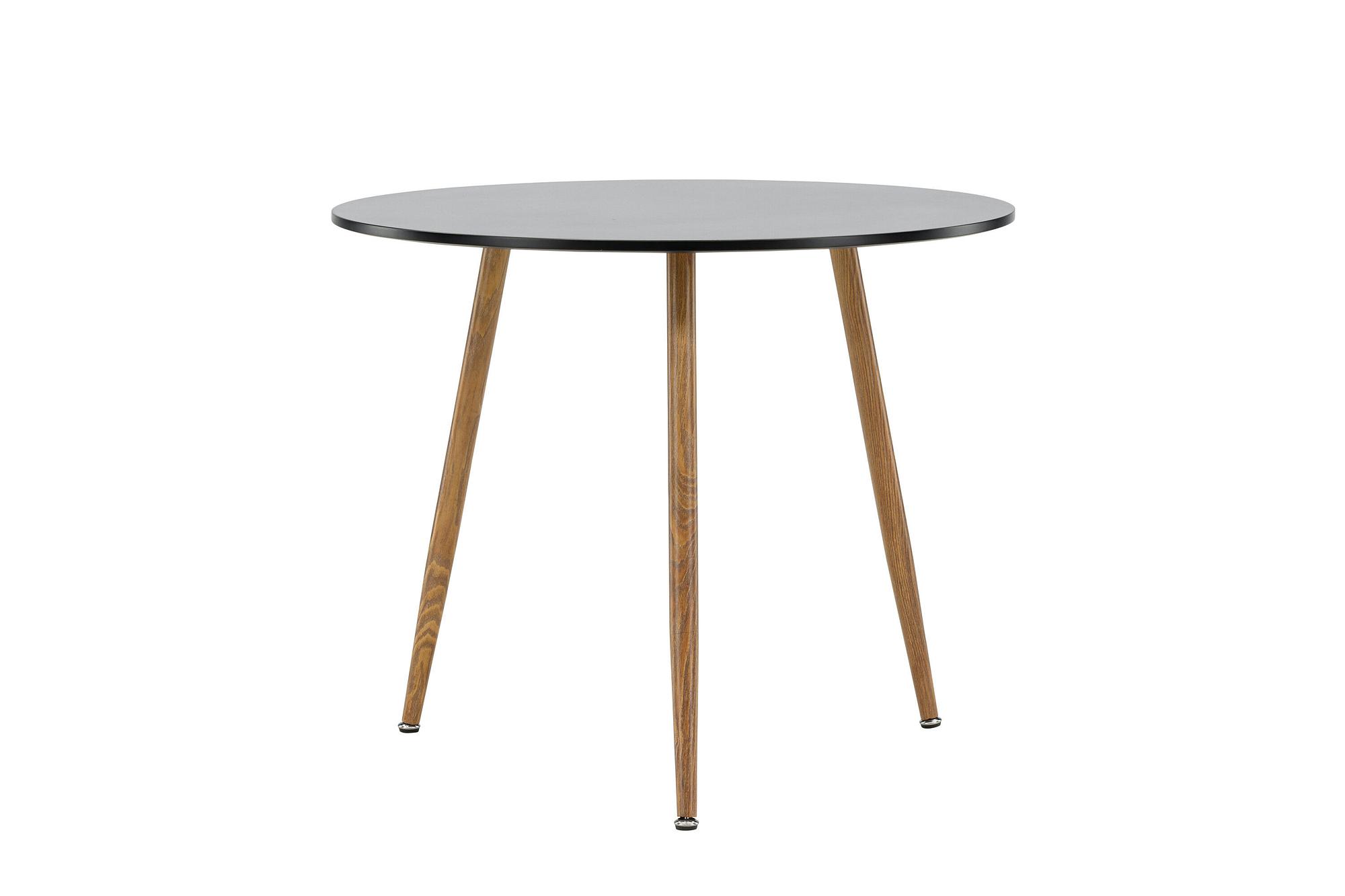 Polar Dining table MDF Dark oak look/Black ø 90cm 4