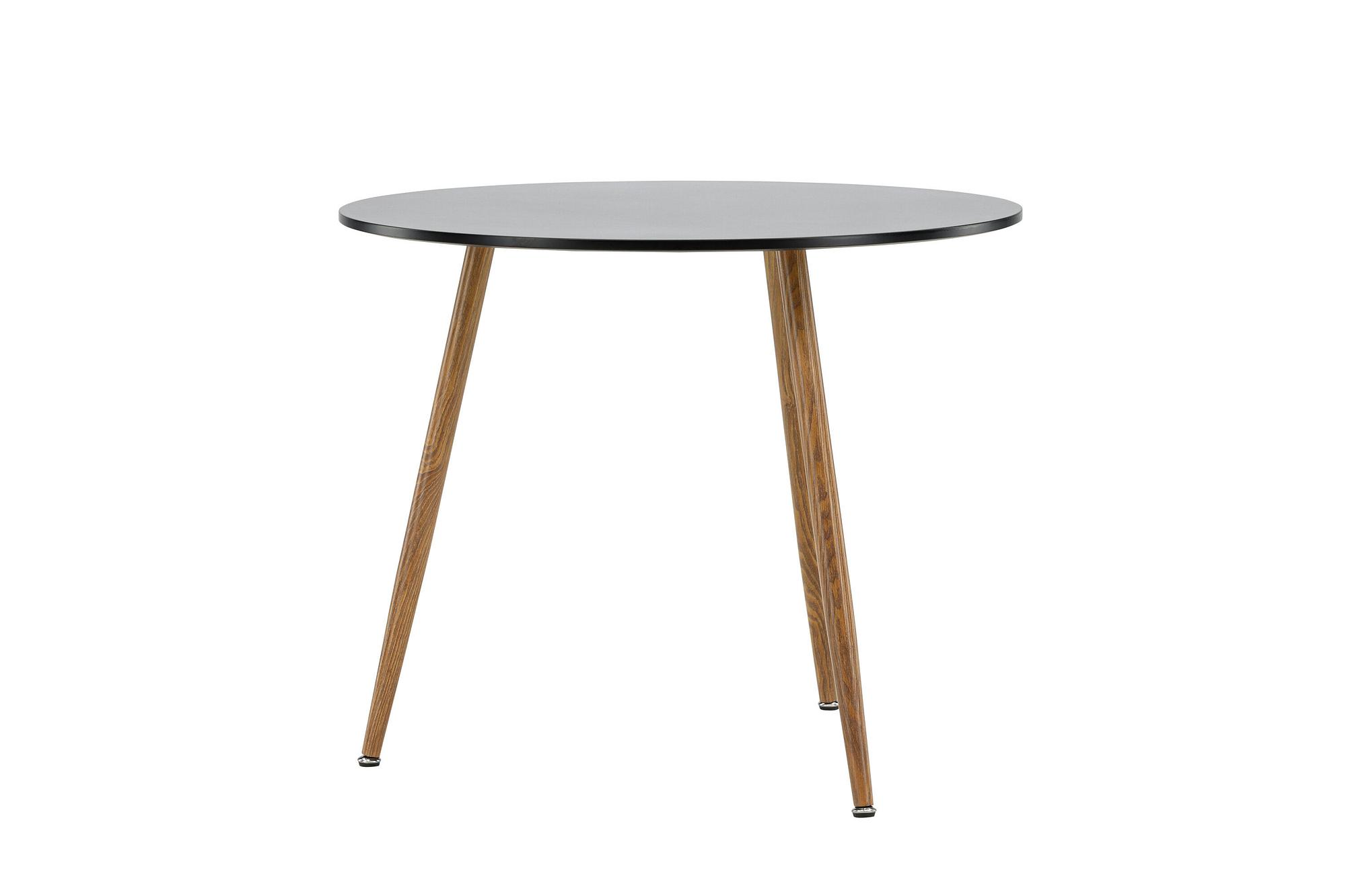 Polar Dining table MDF Dark oak look/Black ø 90cm 7
