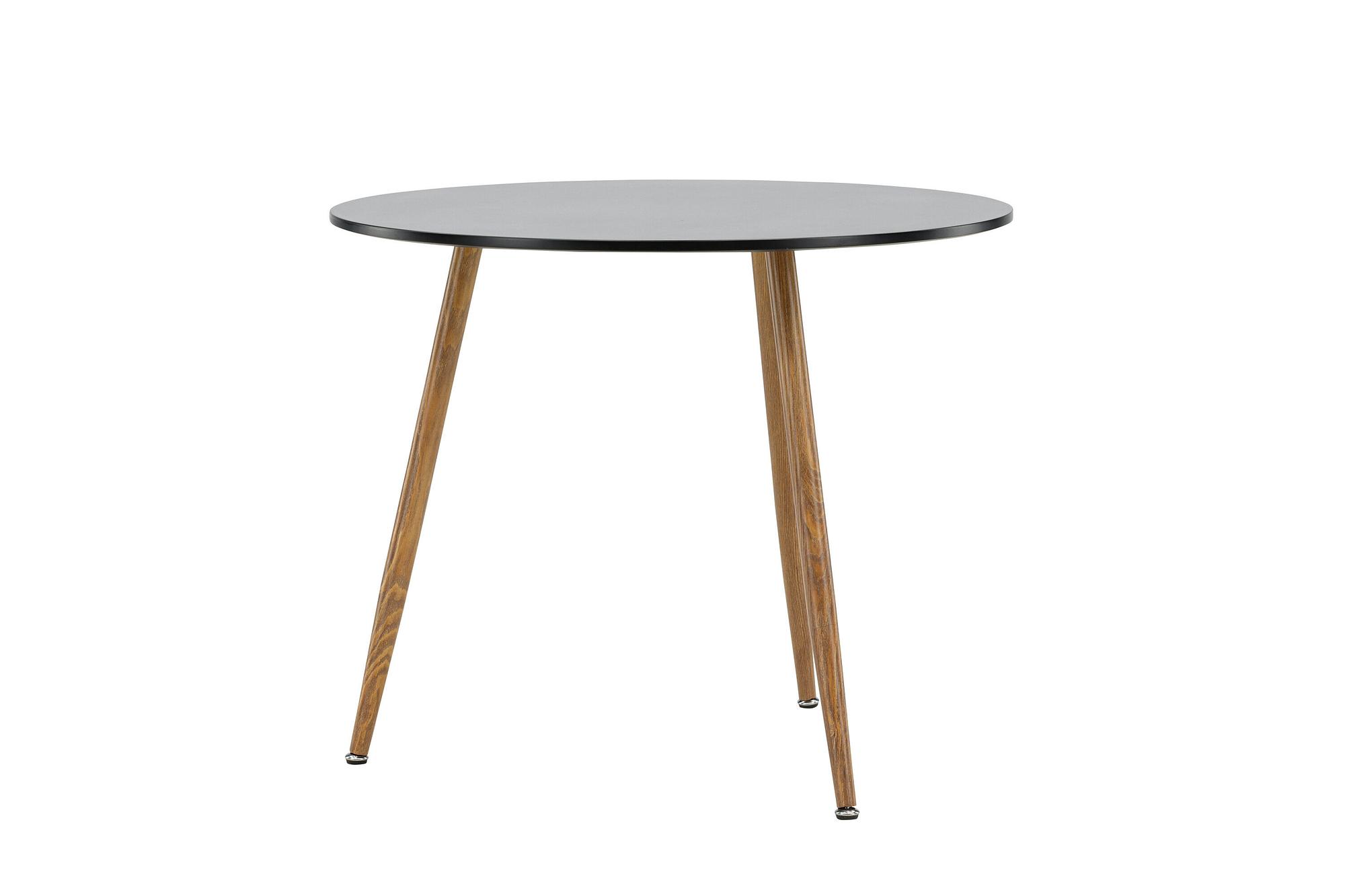 Polar Dining table MDF Dark oak look/Black ø 90cm 3