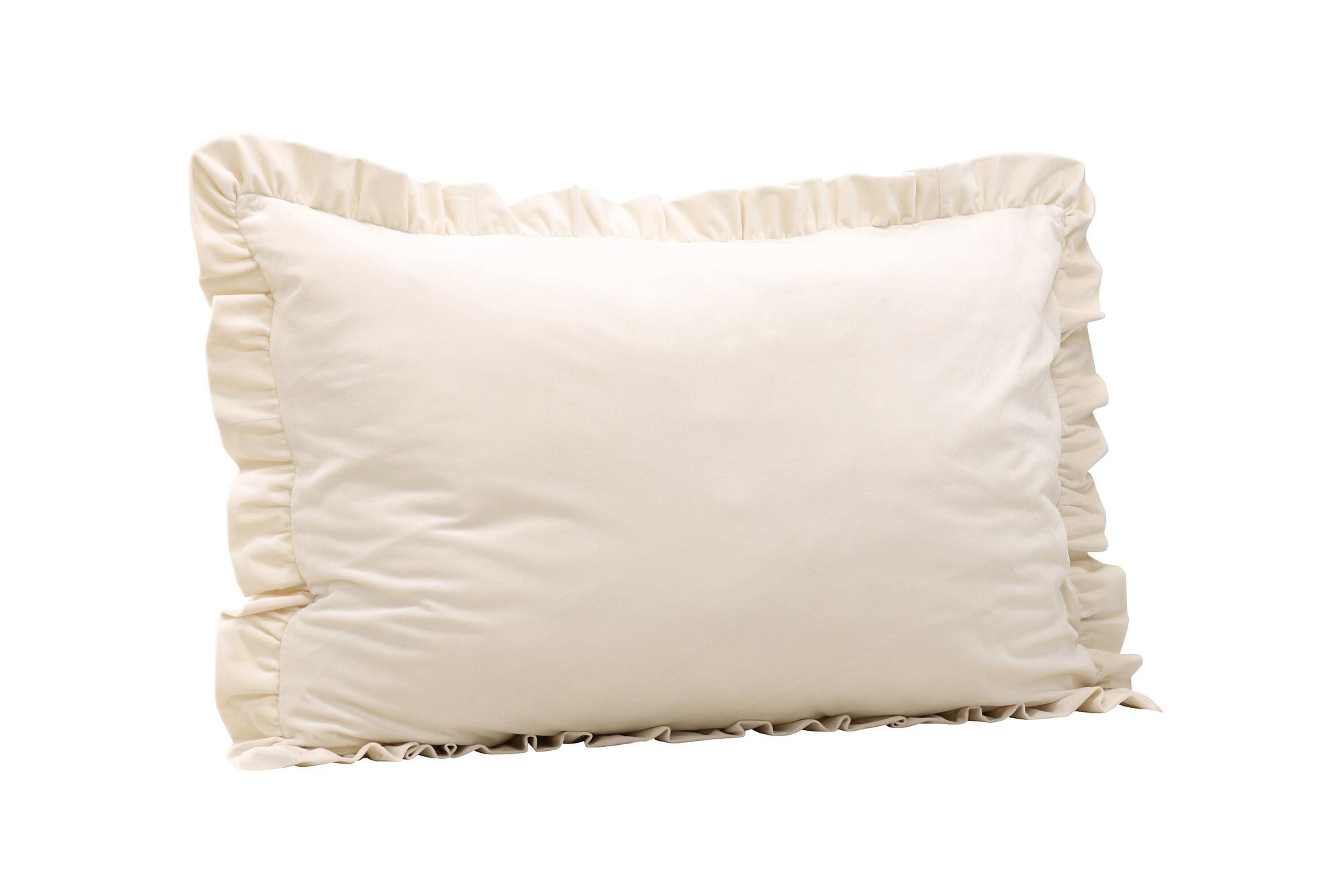 Hailey Pillowcase Poly Velvet White 70×100cm 2