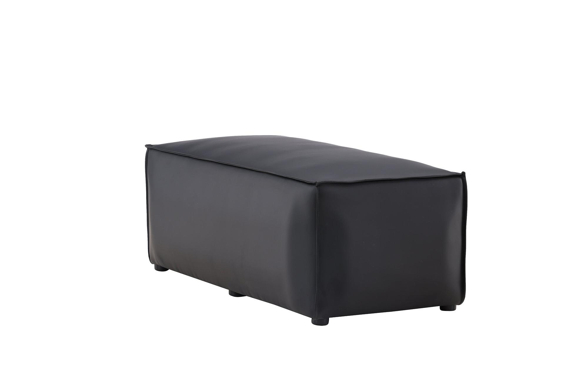 Palermo  Pouf  PU  Mattschwarz 2