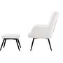 Como Armchair with Footstool Bouclé Black White 3