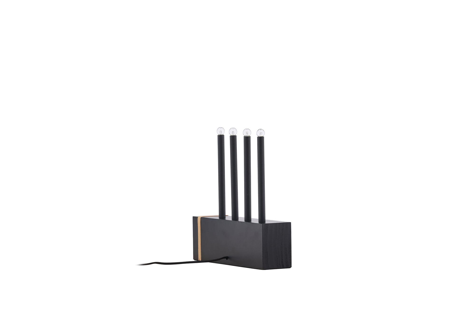 Fjällberget Candle holder Pine wood Black 8