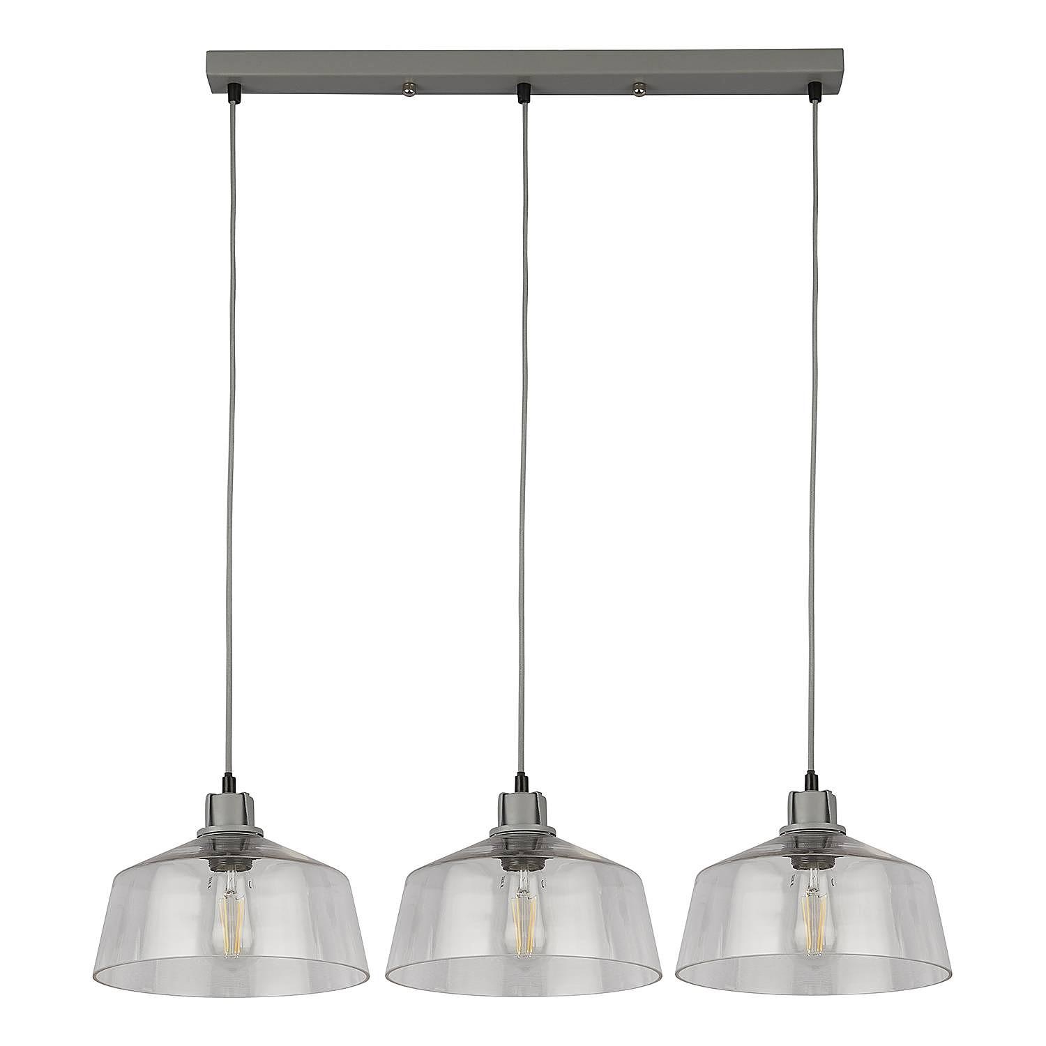 Odeon 3-light pendant light steel gray 4