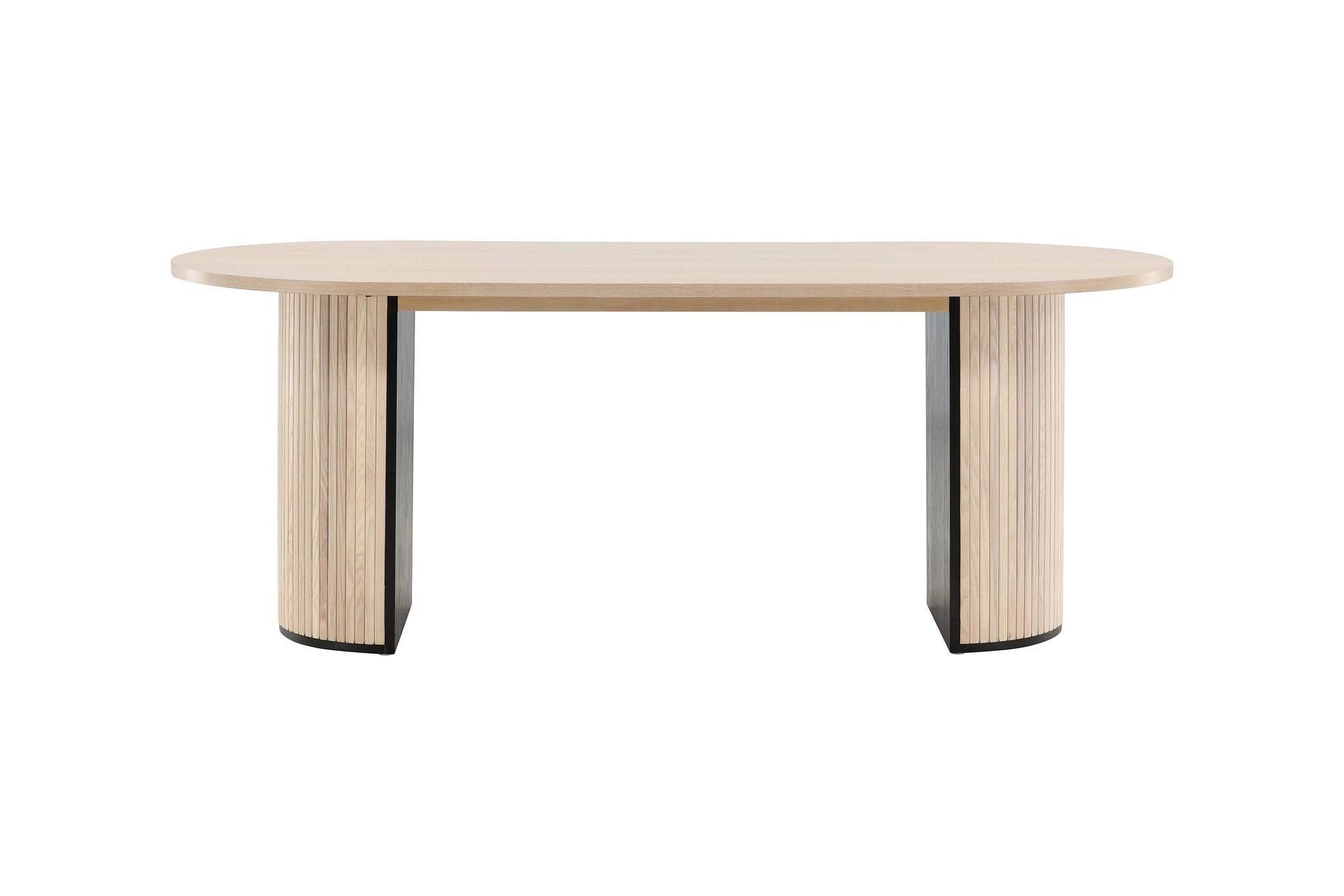 Bianca Oval Dining table Whitewash Veneer 0