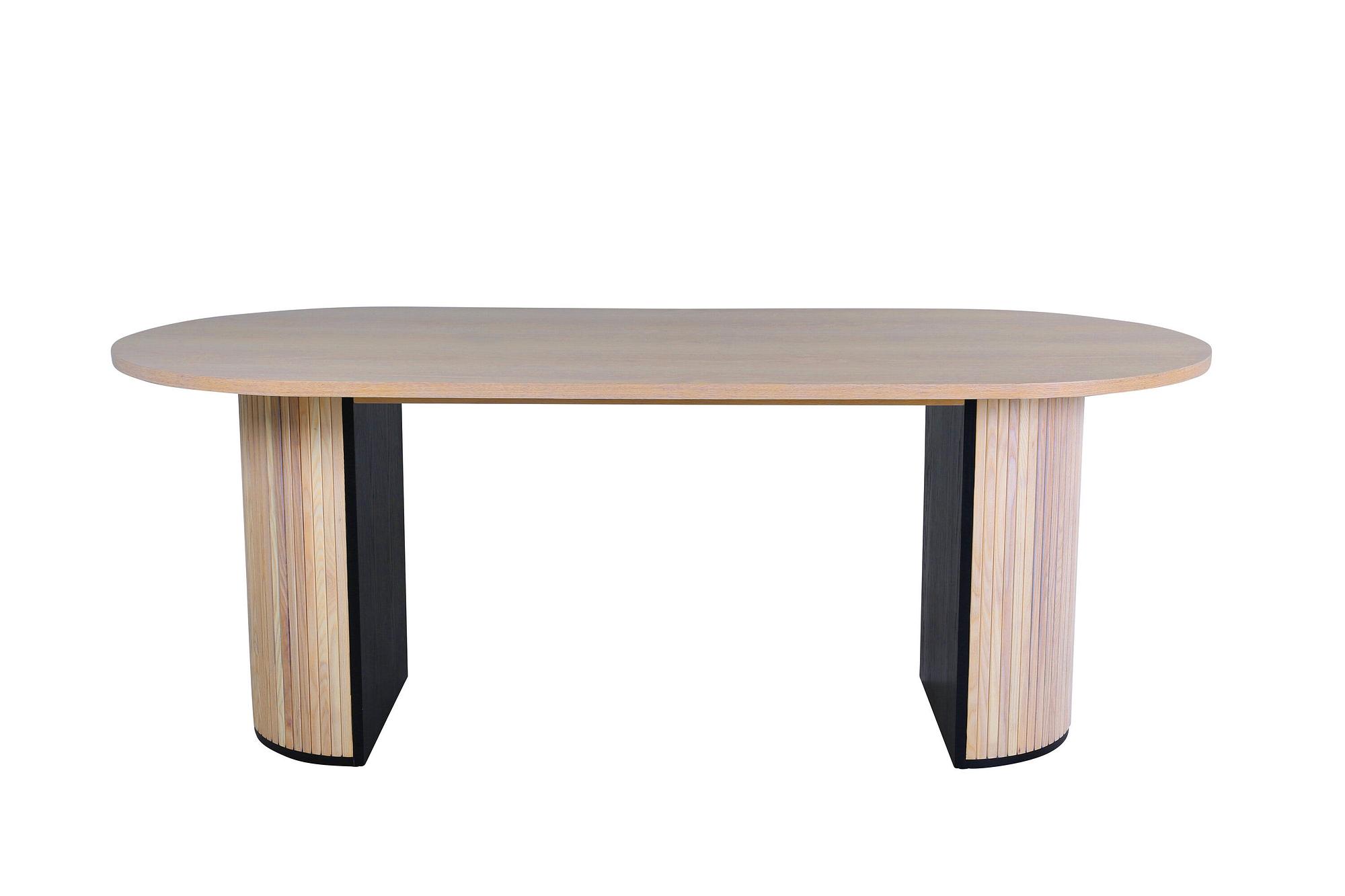 Bianca Oval Dining table Whitewash Veneer 1
