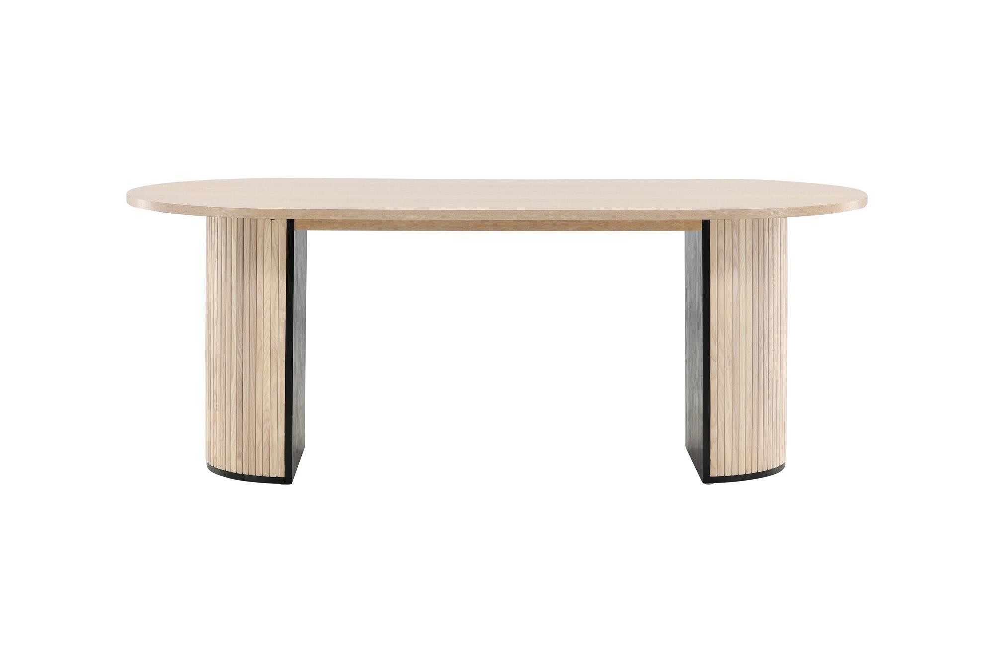 Bianca Oval Dining table Whitewash Veneer 2