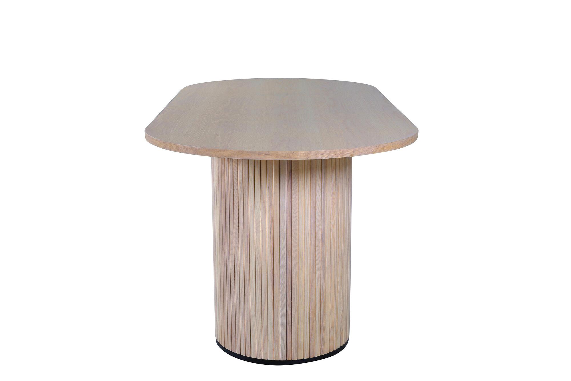 Bianca Oval Dining table Whitewash Veneer 4