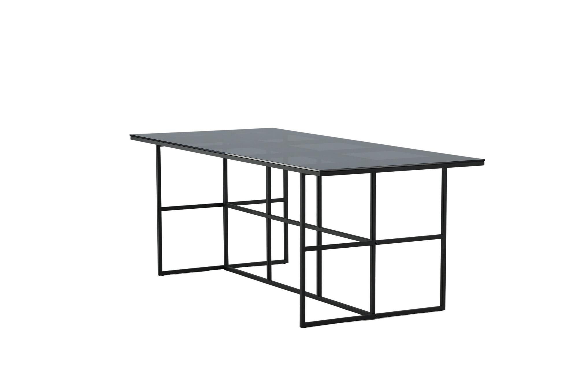 Leif Dining Table Black Smoked Glass 8