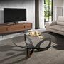 Round coffee table Glass Brown 7