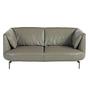 2-seater sofa Leather Grey 1