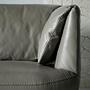 2-seater sofa Leather Grey 4