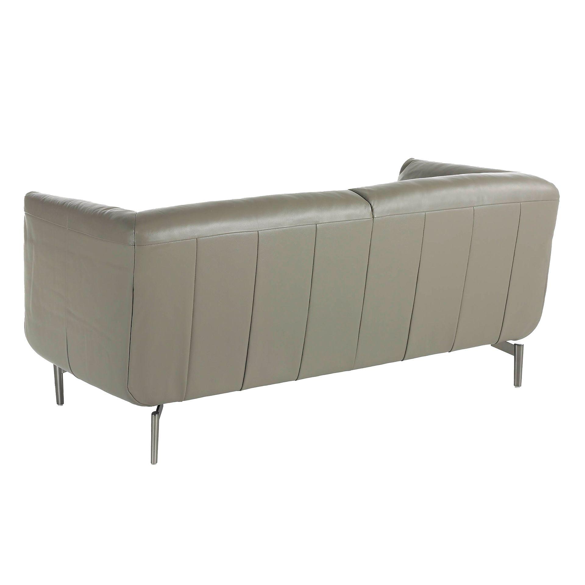 2-seater sofa Leather Grey 6