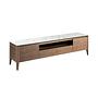 Lowboard Walnut wood Marble look 0